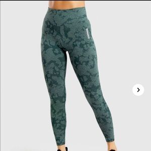 Gymshark Obsidian Green Camo Leggings